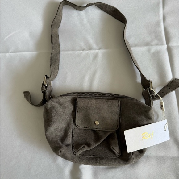 Handbags - Raj Gray Suede Bag